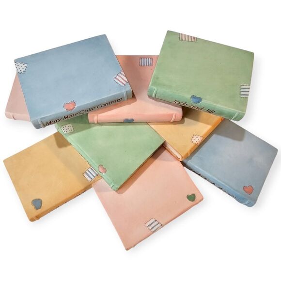 Vintage Pastel 1993 Priscilla Hillman Baby Nursery Rhyme Book Shelf Decor - Picture 3 of 9